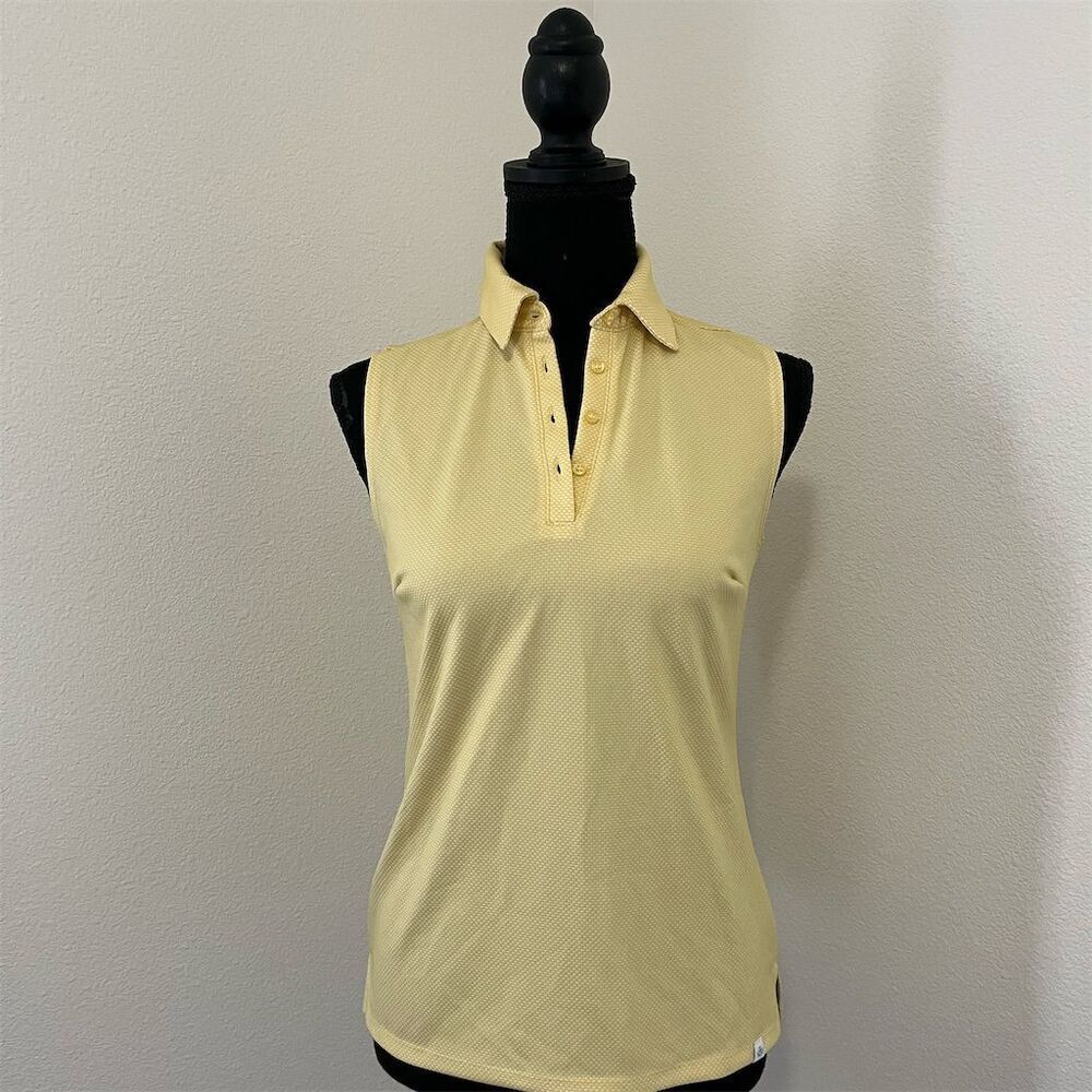 SOLD 

Lady Hagen Women's XS Yellow Sleeveless V-Neck Golf Polo Shirt